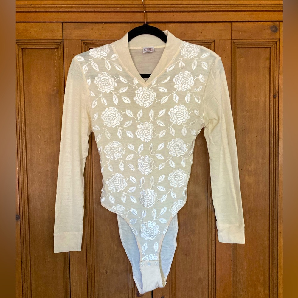 Vintage La Perla Embroidered Wool Bodysuit